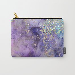 Watercolor Magic Carry-All Pouch | Pattern, Unicorn, Sparkles, Purple, Digital, Bedroom, Glitter, Painting, Fantasy, Lilac 