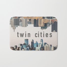 Twin Cities Bath Mat | Usa, Minneapolis, Twincities, Curated, Modern, Skyscrapers, Graphicdesign, City, Minnesota, Saintpaul 