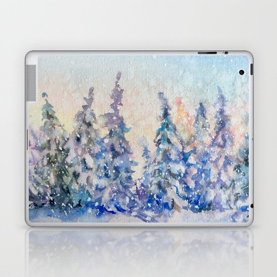 Magical Snowy Fairy Forest Landscape Laptop & iPad Skin