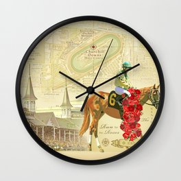 Artistic Kentucky Derby [vintage inspired] Map print Wall Clock
