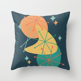 Mid Century Atomic Age Composition 1 Throw Pillow