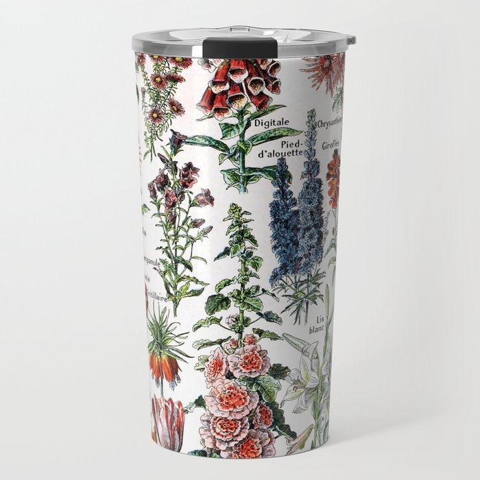 Fleur, the classic Vintage Flowers Chart by Adolphe Millot Travel Mug