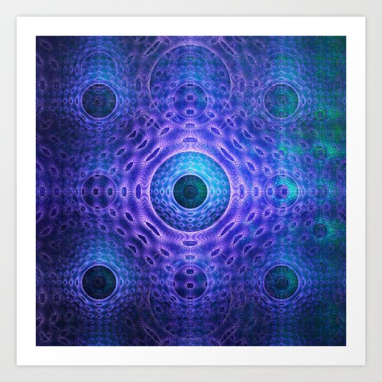 Groovy abstract with Circles and tribal patterns Art Print