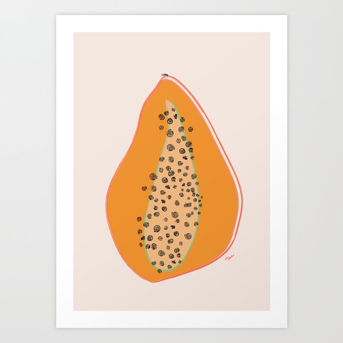 Papaya Please Art Print