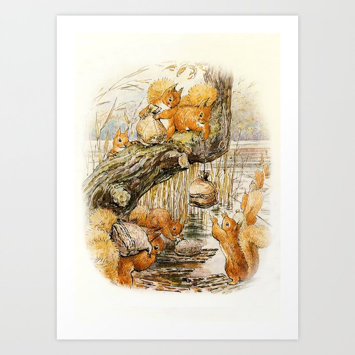 “Squirrel Nutkin and Friends” by Beatrix Potter Art Print