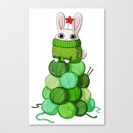 Bunny Christmas Tree Canvas Print