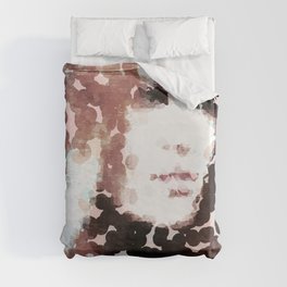 Within Abstract Textured Portrait of a Woman Duvet Cover
