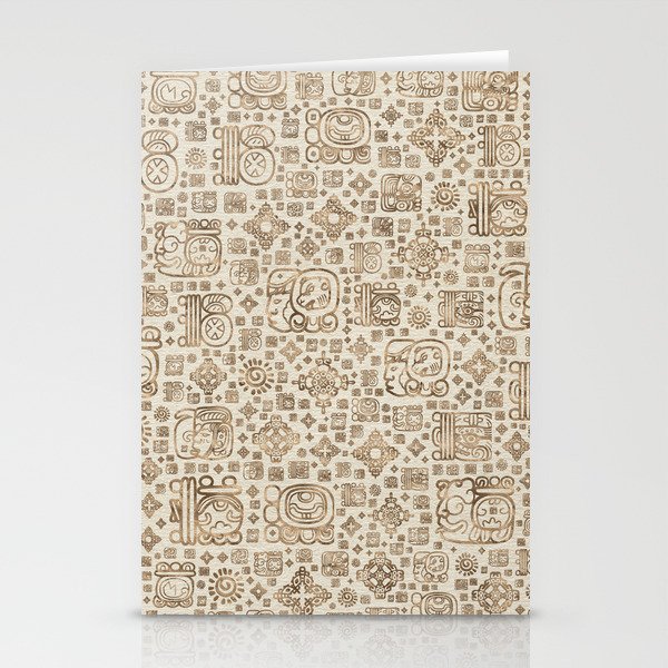 Mayan glyphs and ornaments pattern #1 Stationery Cards