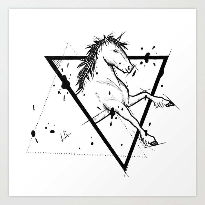 Horse Handmade Drawing Made In Pencil And Ink Tattoo Sketch