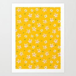 Citrus little flowers pattern Art Print