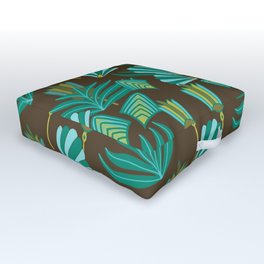 Art Deco blue and green pattern Outdoor Floor Cushion