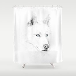 Saber :: A Siberian Husky Shower Curtain