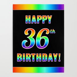 [ Thumbnail: Fun, Colorful, Rainbow Spectrum “HAPPY 36th BIRTHDAY!” Poster ]