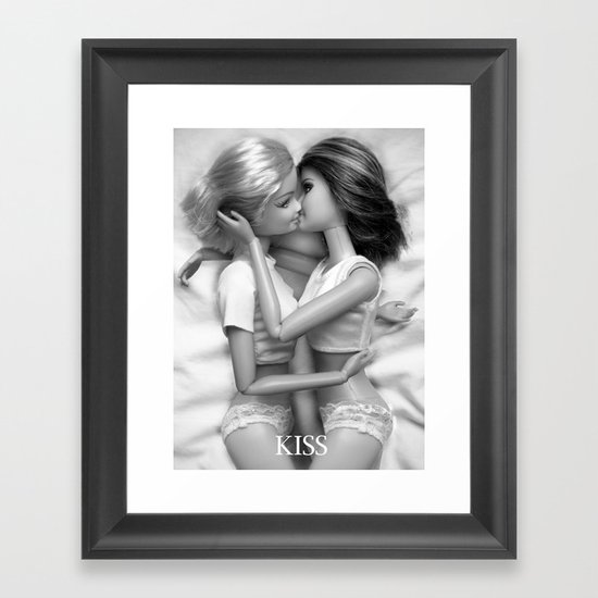 Barbie Lesbian KISS Framed Art Print