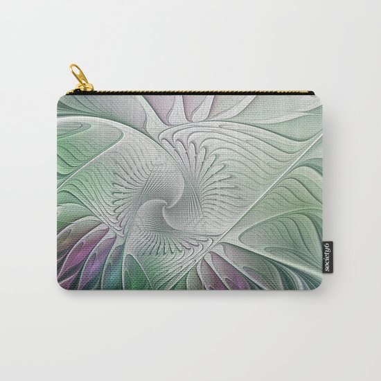 Colorful Fantasy Flower, Abstract Fractal Art Carry-All Pouch