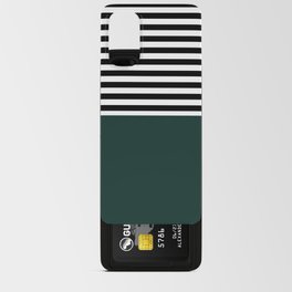 Deep Cyan With Black and White Stripes Android Card Case