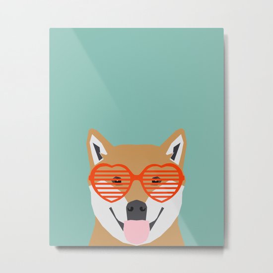 Shiba Inu Love - Gifts for pet owners dog person gifts shiba inu gifts customizable dog gifts cute Metal Print