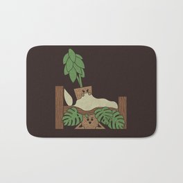 Scaredy Plant Bath Mat | Green, Monster, Graphicdesign, Avocado, Cute, Bedroom, Bed, Funny, Monstera, Curated 