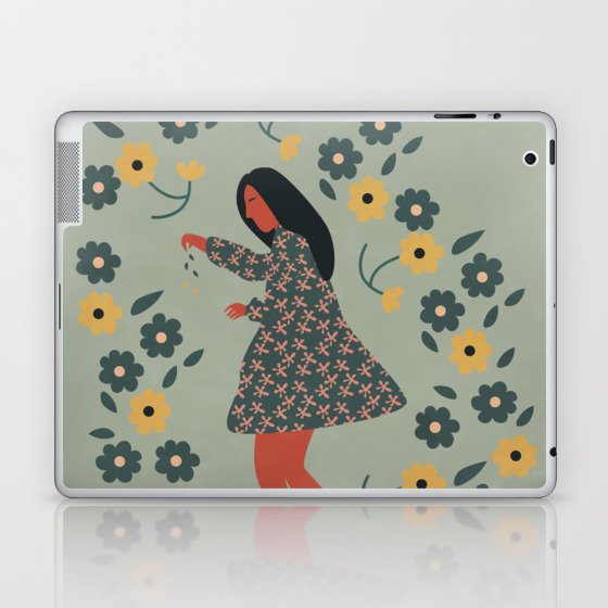 Woman Floral - Garden Botanical Laptop & iPad Skin