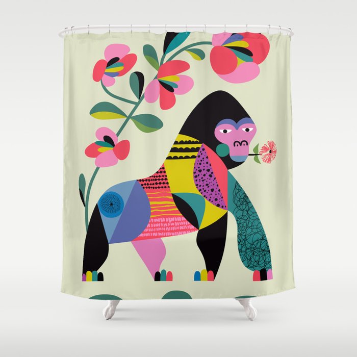 Modern Gorilla Shower Curtain