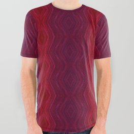  abstract pattern with gouache brush strokes in red and brown colors All Over Graphic Tee