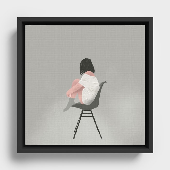 Lonely girl Framed Canvas