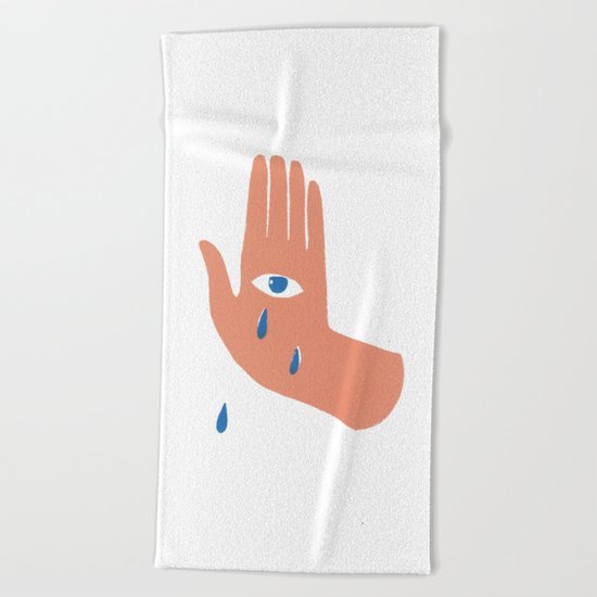 Teary Hand Beach Towel