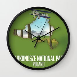Karkonosze National Park Poland map Wall Clock