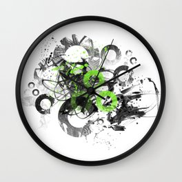 Abstract Art CIRCLES No. 3 Wall Clock | Graphic, Pattern, Abstract, Splashes, Brushstrokes, Graphicdesign, Circle, Digital, Digitalpainting, Design 