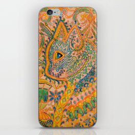 Psychedelic Cat by Louis Wain iPhone Skin