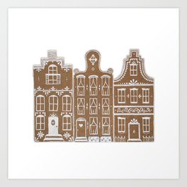 Gingerbread Houses Art Print