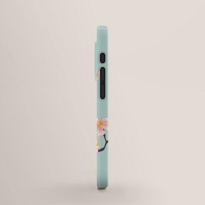 Sakura Cherry Blossoms x Mint Green iPhone Case by mystluna