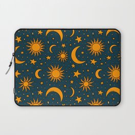 Vintage Sun and Star Print in Navy Laptop Sleeve