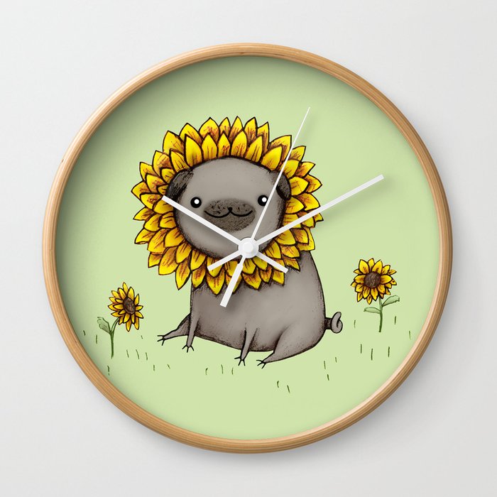 Pugflower Wall Clock