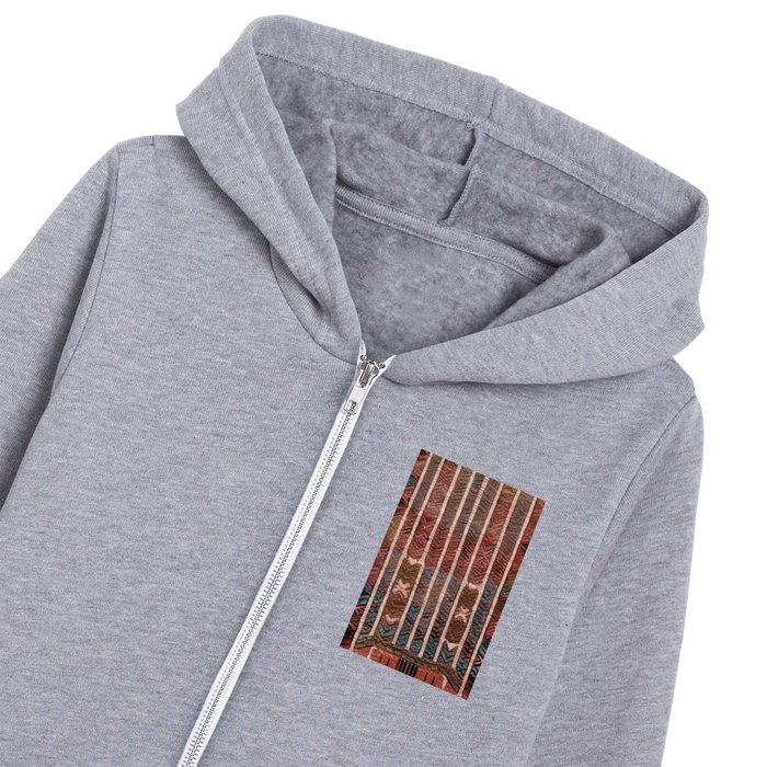 Rose Gold Textile Tribal Kids Zip Hoodie