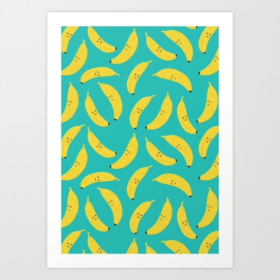 Happy Bananas Art Print