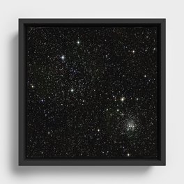 Universe Space Stars Planets Galaxy Black and White Framed Canvas