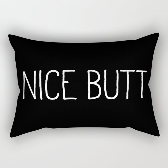 Nice Butt Black Rectangular Pillow