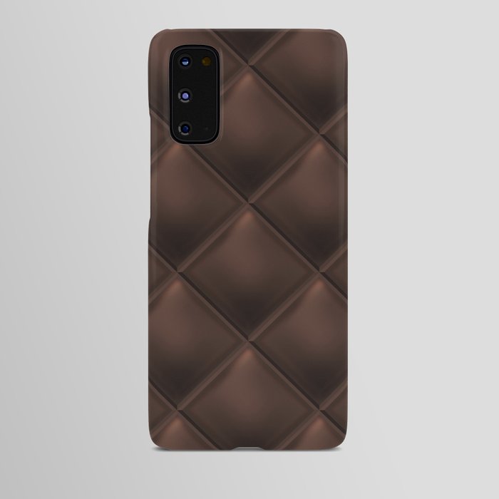 Seamless luxury dark chocolate brown pattern and background. Genuine Leather. Vintage illustration Android Case