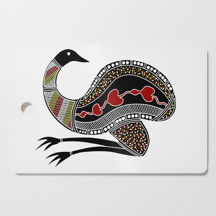 Aboriginal Art - Emu Cutting Board