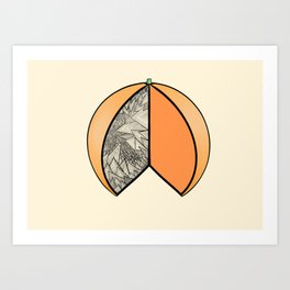 spiky orange Art Print