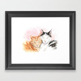 The Love of Cats - 2 Beautiful Korean Cats Framed Art Print