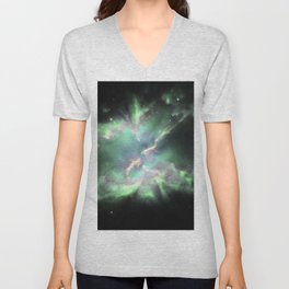 Seafoam Planetary Nebula V Neck T Shirt