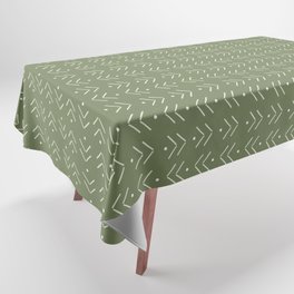 Arrow Geometric Pattern 29 in Forest Sage Green Tablecloth