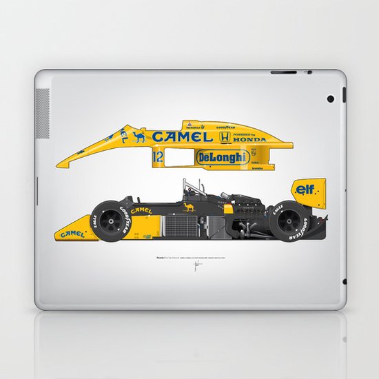 Outline Series N.º5, Ayrton Senna, Lotus 99T-Honda, 1987 Laptop & iPad Skin