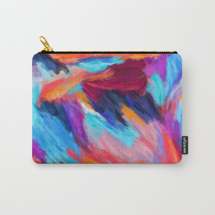 Bright Abstract Brushstrokes Carry-All Pouch