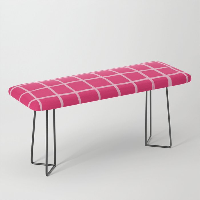 Pink on Pink Checkered Grid Bench