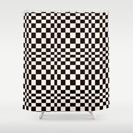 BLACK AND WHITE OPTICAL CHECKERBOARD Shower Curtain