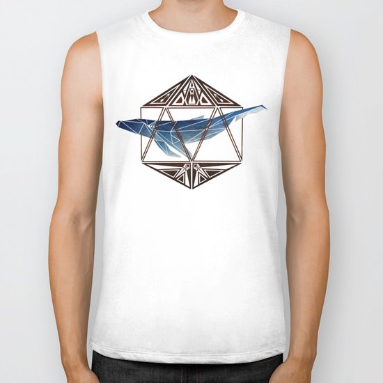 whale in the icosahedron Biker Tank
