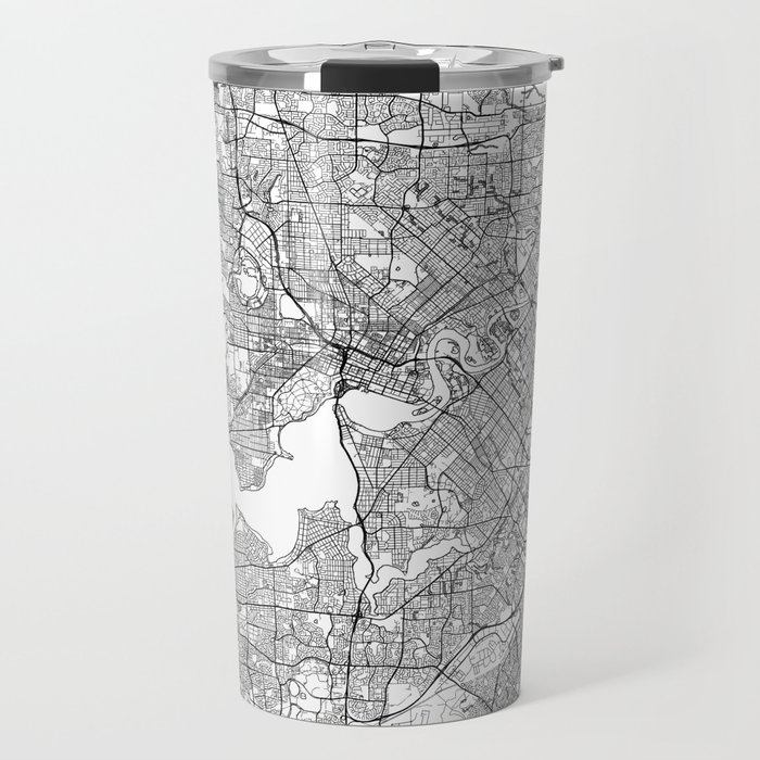 Perth Map White Travel Mug